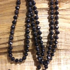 Extra long double wrap bead necklace